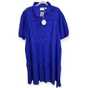 Lacy Chabert Women’s Elegant Blue Midi Dress Size 3X *2226